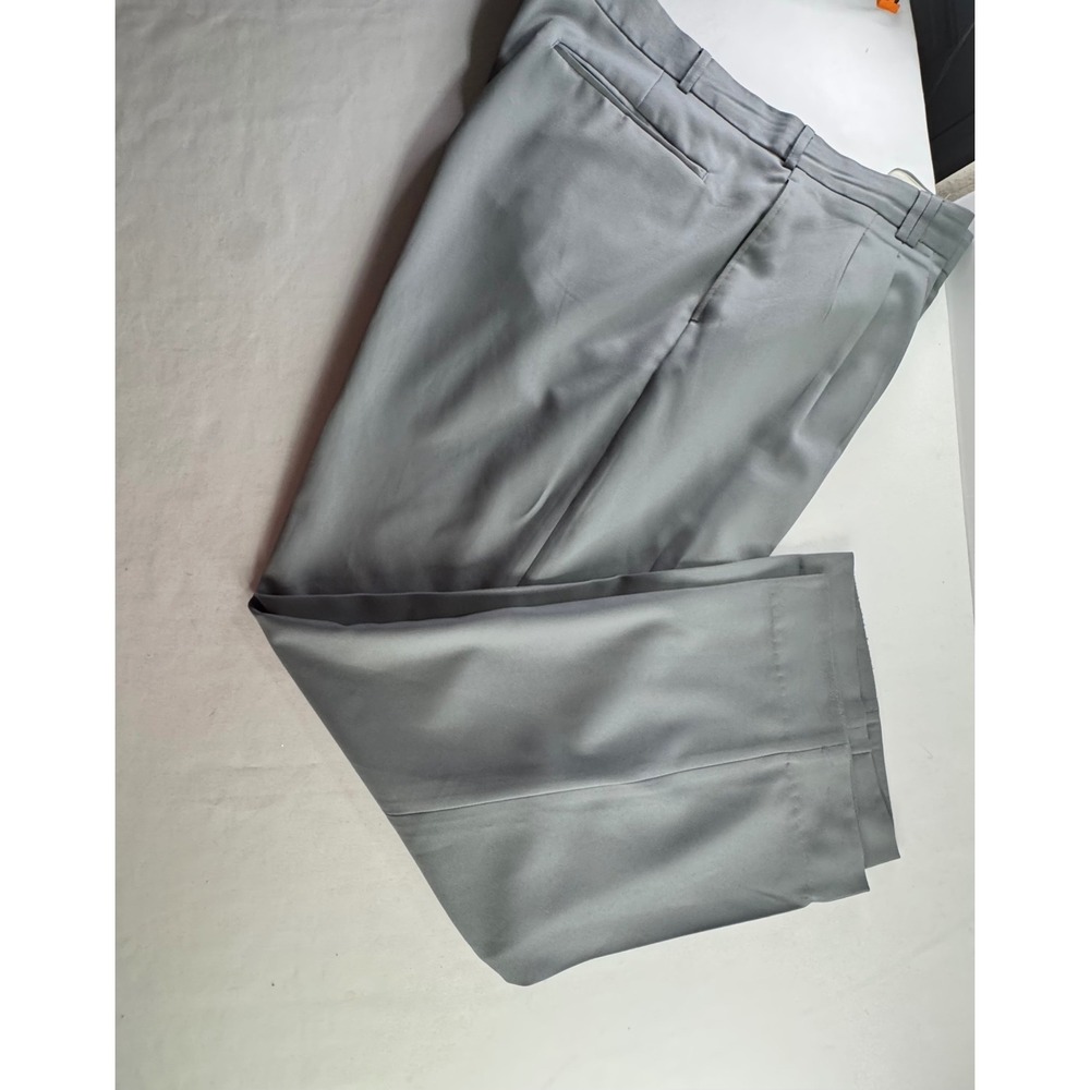 Vitaliano Mens Grey Pleated Dress‎ Pants Size 3XL 44x30 Polyester Trousers